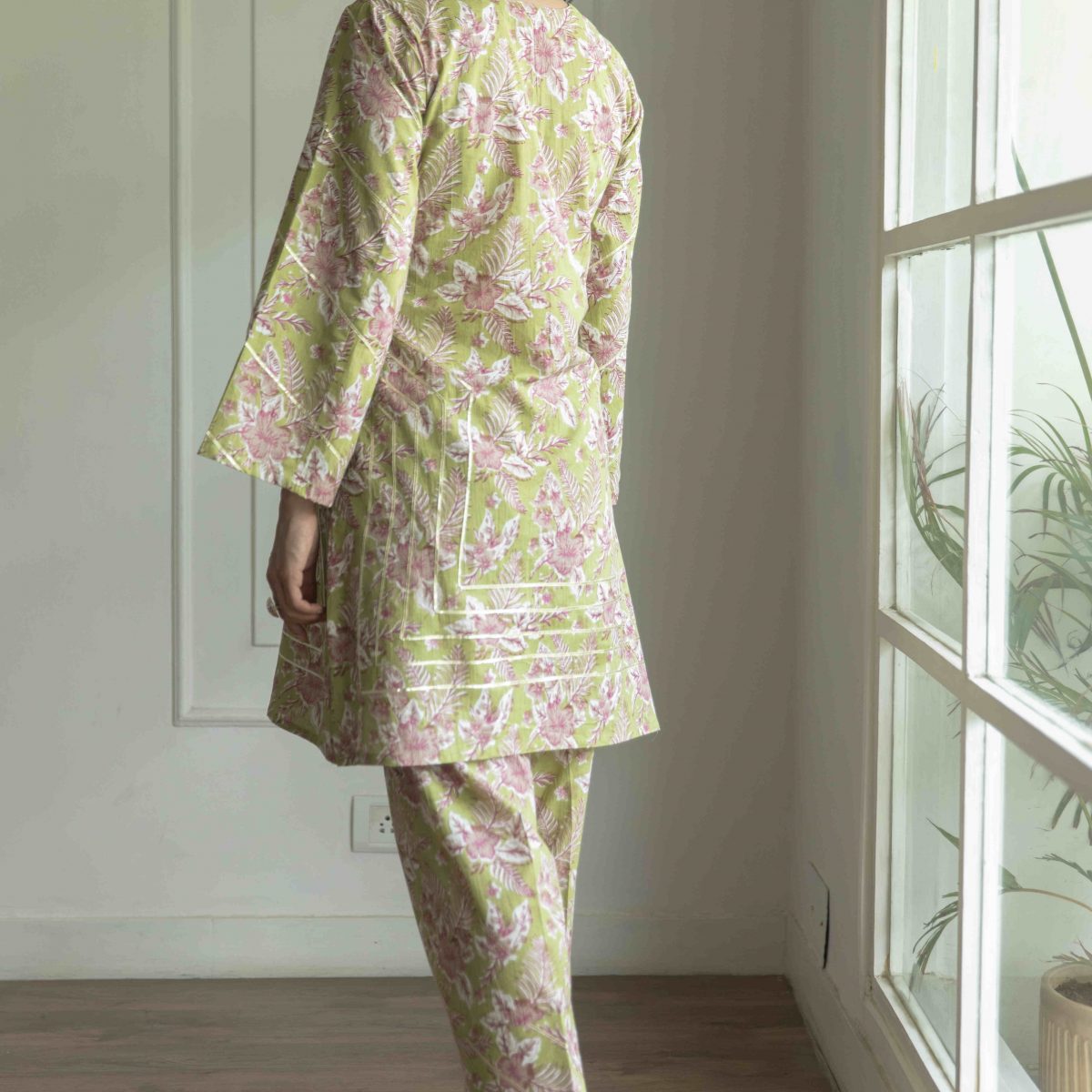 BLACK SILK KURTA PANT SET â Designer Clothing for Women â Block Printed 