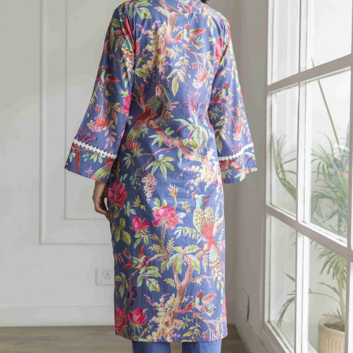 Women Cotton Silk Kurti Pant Set